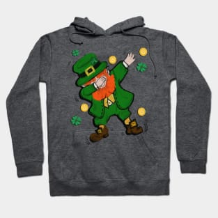 Dabbing Leprechaun St Patricks Day Funny Shamrocks & Coins Shirt and Gifts Hoodie